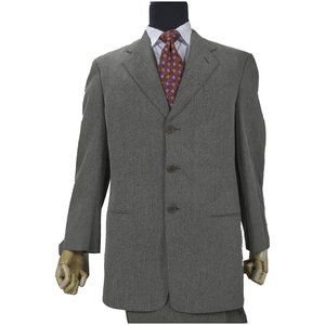 Armani Collezioni 3 button mocha/coffee wool men's suit 40R TRS 34/33 + Free Tie